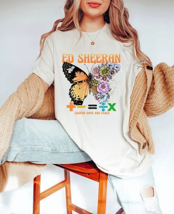 Ed Sheeran ButterFly Shirt, Ed Sheeran The Mathematics Tour Shirt