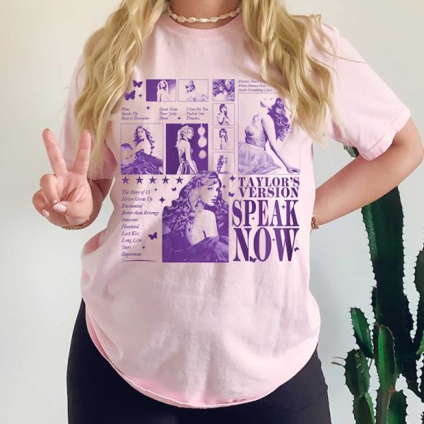 Speak Now The Eras Tour 2023 Merch Vintage Retro Enchanted Long Live Taylor’s Version Concert Tee