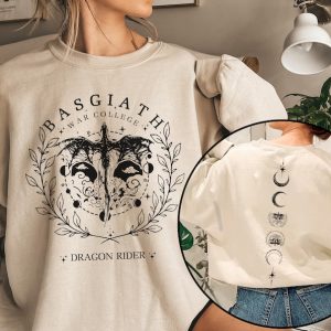 Fourth Wing Double-Sided Sweatshirt, Rebecca Yoros, Basgiath War College Sweatshirt, Fourth Wing Shirt, Dragon Rider Shirt, Bookish Shir