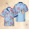 Bluey Hawaiian Shirt, Bluey Shirt, Bluey 4Th Of July Shirt, Bluey And Bingo Button Shirt, Bluey Patriotic Shirt, Bluey Bingo Shirt