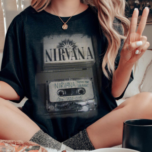 Vintage Band Tee In Utero Nirvana Tour 90s Shirt Kurt Cobain Oversized Music Rock Festival Clothes