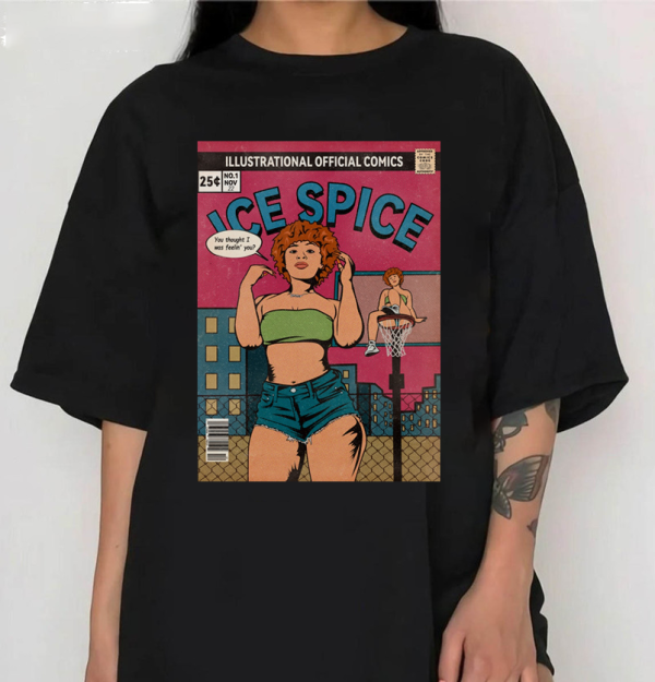 ICE SPICE T-SHIRT | Rap Tee Concert Merch | Rare Munch Vintage Style 90s Face Hip Hop Graphic Print | Hot 2023