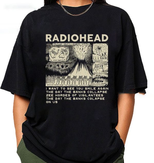 Radiohead shirt, Vintage Retro concert shirt, 90s Band Tshirt, band T-shirt Hoodie Sweatshirt