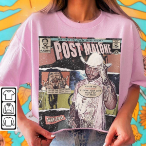 Post Malone Comic Shirt, 90S Vintage Merch Book Art Twelve Carat Toothache Album World Tour Tickey 2023 Graphic Tee Gift