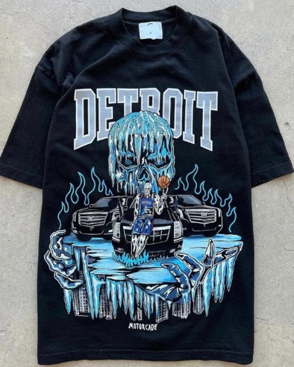 Warren Lotas x Detroit ” Motorcade ” T-shirt | NBA shirt, Detroit Pistons shirt, NBA vintage