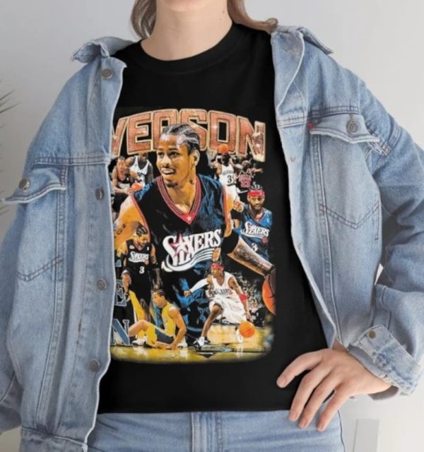 Vintage Allen Iverson The Answer Philadelphia 76ers Shirt, Vintage 90’s Graphic tee