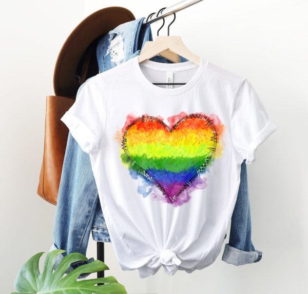 Pride Heart Shirt, Pride Shirt, LGBTQ Shirt, Pride Month Shirt, Gay Pride Shirt, Pride T shirt, Equality Shirt, LGBTQ Rainbow Heart Shirt