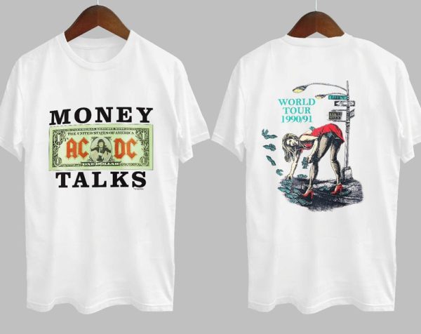 ACDC Money Talks World Tour 1990-91 T-Shirt, ACDC Rock Band Tour 90s Shirt, Money Talks Tour Shirt, Gift for Fan