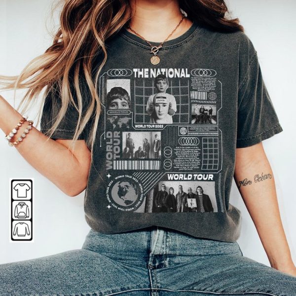 The National Music Shirt, World Tour 2023 Sweatshirt, The National Concert Vintage Retro Music Unisex Gift Bootleg Hoodie Mus2705DK