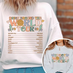 Disney Epcot World Tour Sweatshirt, Retro Disney Epcot Sweatshirt, Mickey And Friends Sweatshirt, Drinking Around The World Sweatshirt