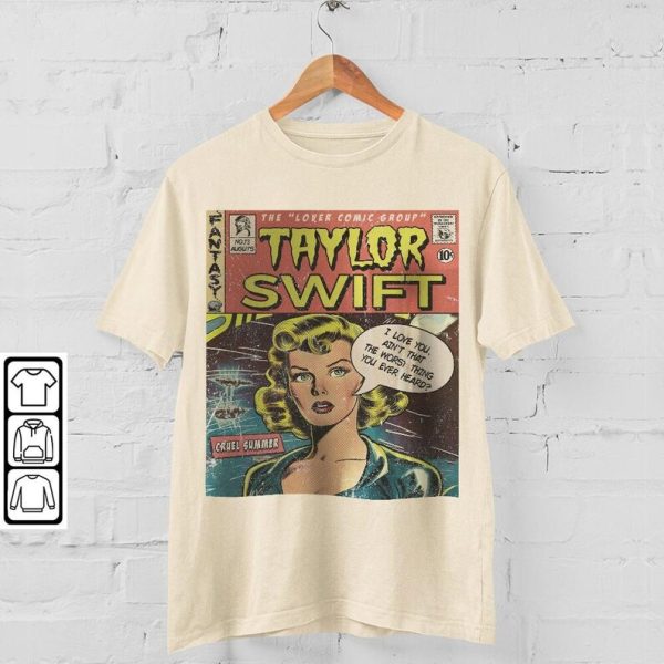 Taylor Swift Comic Shirt, Sweatshirt Merch Cruel Summer Vintage Comic Album Lover Taylor Eras Tour 2023 Graphic Tee Unisex