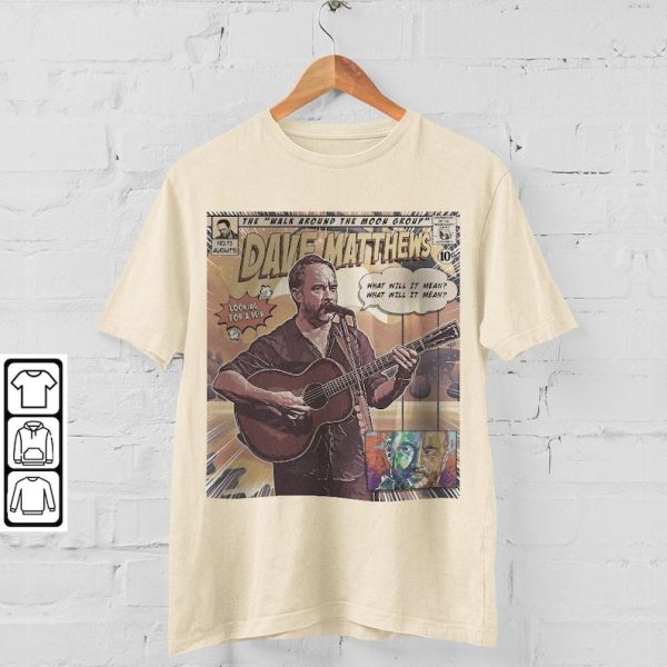 Dave Matthews Band Comic Shirt, 90S Vintage Merch Book Art Walk Around The Moon Album World Tour Tickey 2023