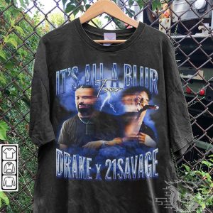 Drake 21 Savage Rap Shirt, Drake It’s All A Blur Tour 2023 90s Y2K Style Sweatshirt, Drake Rap Bootleg Concert Unisex Gift Hoodie Rap0806VL