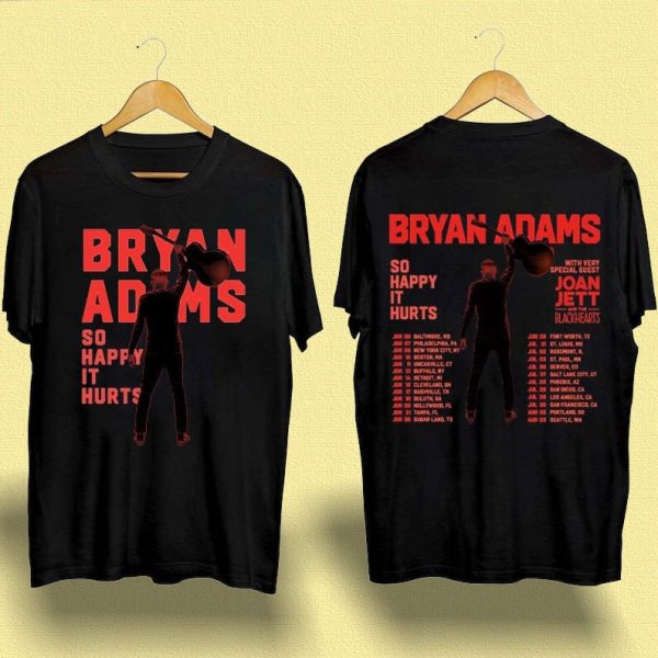 Bryan Adams Tour 2023 T-Shirt, So Happy Hurts Tour, Vintage Bryan Adams Shirt, 1985 Bryan Adams Shirt, Vintage Pop Rock Music, Gift For Fan