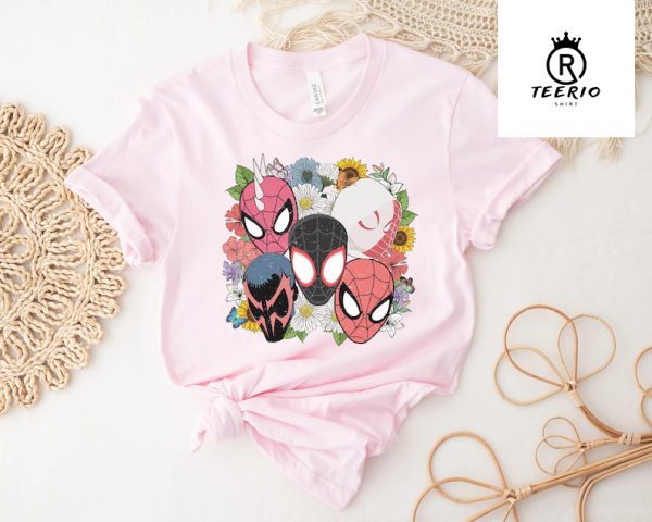 Spiderman Comfort Colors Shirt, Spiderverse Flowers Shirt, Across the Spider-verse shirt, Spider Man Miles Morales Ghost-Spider,