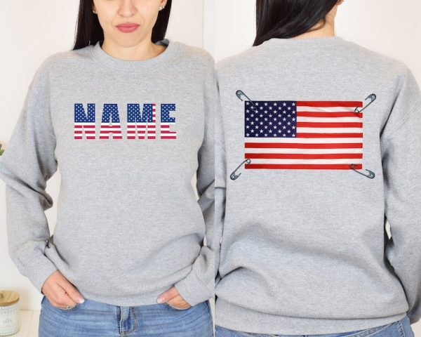 USA Flag T-Shirt , for those who like different design, American t-shirt with Custom Name, 4th of july Gift, Patriotic T-Shirt, (Copy)