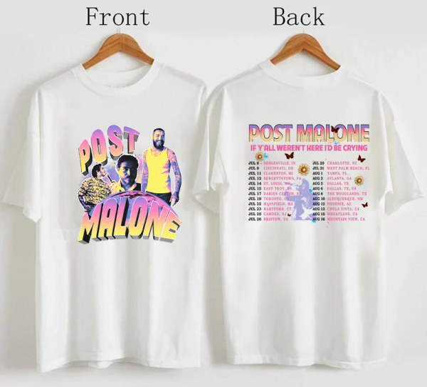 Vintage Post Malone 2023 Tour Shirt, Post Malone Fan Shirt, Rapper Post Malone Concert Shirt, If Y’all Weren’t Here I’d Be Crying Tour Shirt