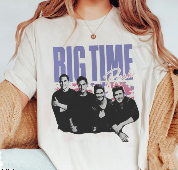 Big Time Rush Music Shirt, Merch Vintage Can’t Get Enough Tour 2023 Tickets Album Elevate Graphic Tee Y2K 90s Gift For Fan