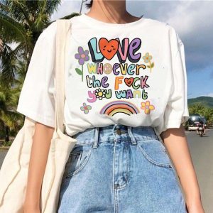 Love Whoever the F you want, LGBQT Shirt, Pride Month Shirt, LGBT Shirt, Rainbow Shirt, Retro Frog Shirt, Gay Pride Trendy Tshirt