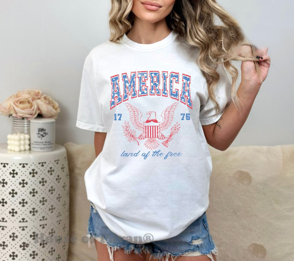 USA shirt, Summer BBQ t-shirt, Red White and Blue, America Tee, Women’s 4th of July, Fourth of July Shirt T-Shirt, 1776 Tee