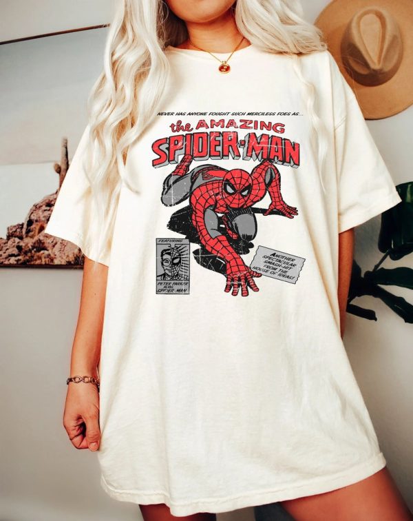 Vintage 90s Marvel The Amazing Spider Man Shirt, Retro Spiderman Comic Shirt, , Marvel Avengers Spiderman Tshirt