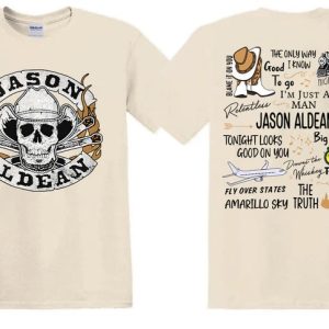 Jason Aldean Cowboys Skull Boots and Hat T-Shirt, Jason Aldean Album Tour 2023 Shirt, Jason Aldean Cowboys Graphic Shirt, 2023 Tour Shirt