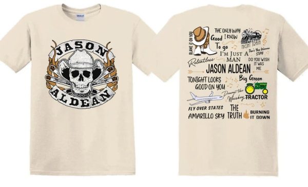 Jason Aldean Cowboys Skull Boots and Hat T-Shirt, Jason Aldean Album Tour 2023 Shirt, Jason Aldean Cowboys Graphic Shirt, 2023 Tour Shirt