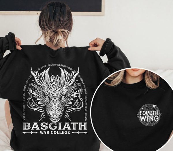 Basgiath War College Sweatshirt, Fourth Wing Shirt, Violet Sorrengail, Xaden Riorson, Romantasy Fantasy, Dragon Bookish, The Empyrean Series