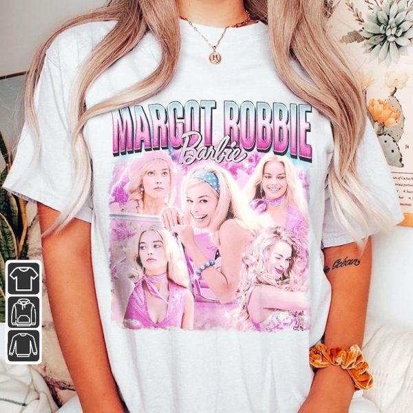 Margot Robbie Barbie Movie Shirt, Margot Robbie Barbie 90S Y2K Vintage Retro Bootleg Sweatshirt, Barbie Film 2023 Gift For Fan