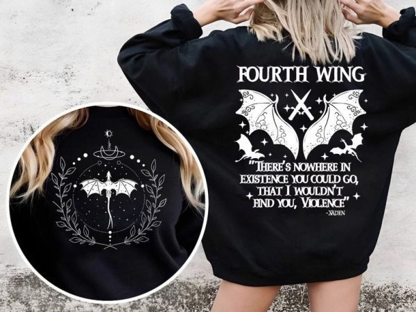 Fourth Wing 2 Sided Sweatshirt, Dragon Rider Shirt, Rebecca Yarros Violet Sorrengail, Xaden Riorson, Romantasy Fantasy, Bookish Booktok Gift