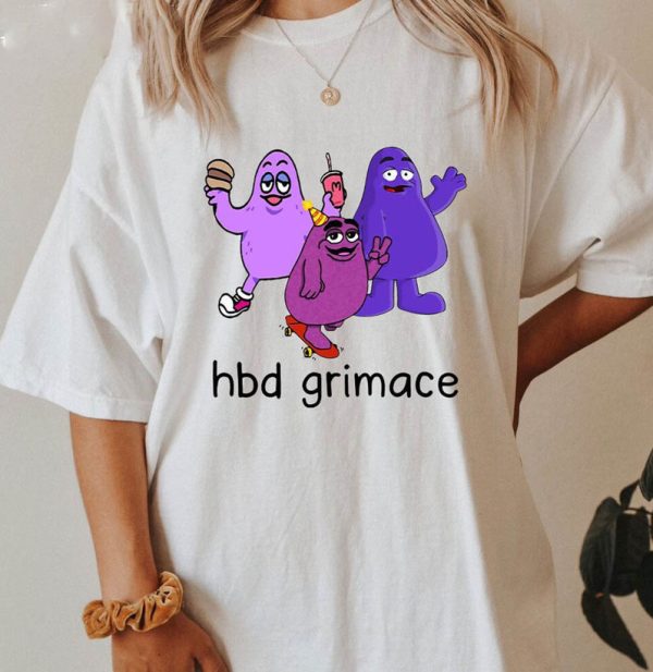 Hbd Grimace Funny Fast Food Meme Tee