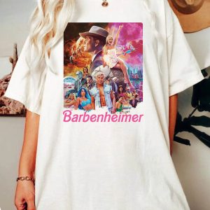 Retro Barbenheimer Shirt, Barb With Oppenheimer Funny Long Sleeve Unisex T-shirt