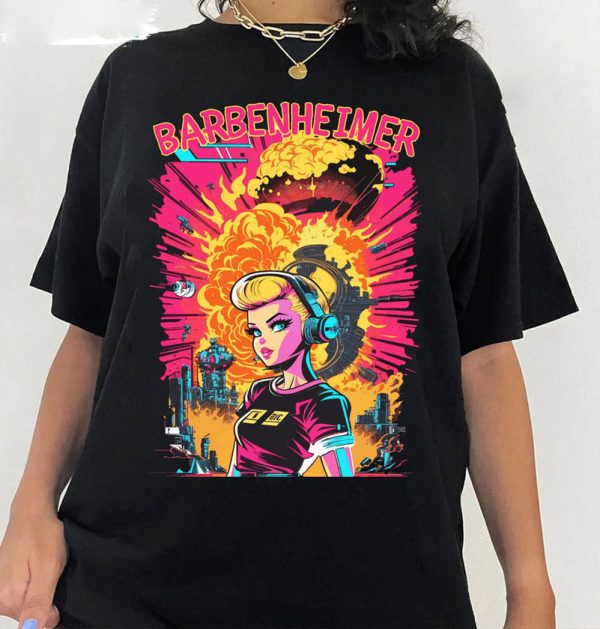 Vintage Barbenheimer I Survived 2023 Shirt, Barbieheimer Active Unisex T-shirt Crewneck