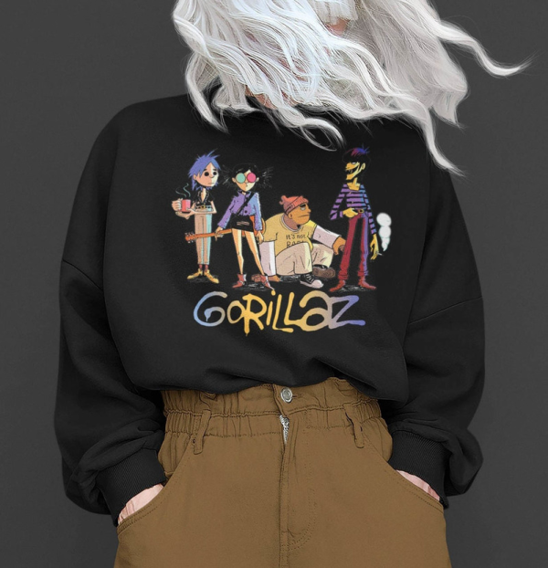 Vintage Gorillaz Rock Band Shirt, Retro Gorillaz Unisex Hoodie Crewneck