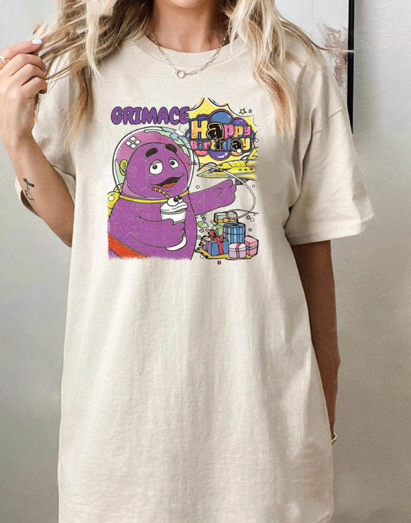 HBD Grimace Shirt Horror Funny Tik Tok Trend Meme,Grimace Shake Hilarious Tshirt,Grimace Survivor Appareal,Happy Birthday Grimace T-Shirt