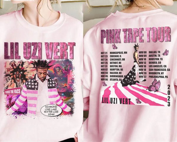 Lil Uzi Vert Comic Vintage Shirt, The Face Pink Tape Crewneck Unisex T-shirt