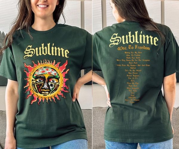 SUBLIME 40 Oz. To Freedom Tour T-Shirt, Sublime Band Shirt, Sublime Tour Shirt, Sublime Sweatshirt, 90s Rock Tour Shirt, Music Tour Shirt