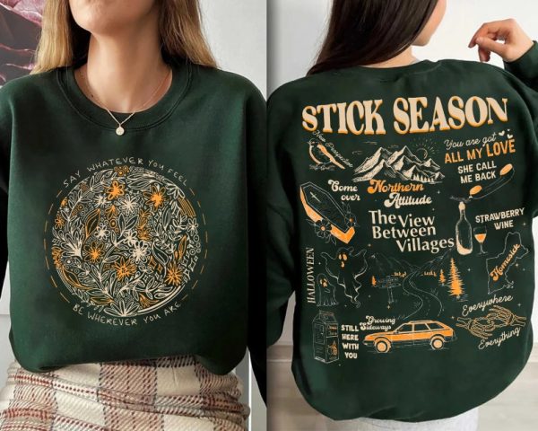 Vintage Stick Season 2023 Two-Sided Sweatshirt, Noah Kahan Shirt, Country Music Shirt, Noah Kahan Tour Concert Tee Gift For Her Gift For Fan