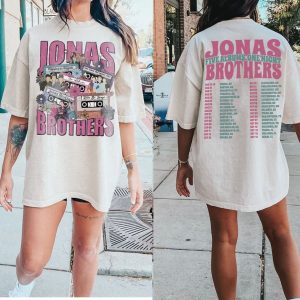 Jonas Brothers Double Sided T shirt, Jonas Brothers Tour Shirt, Concert 2023 Retro Unisex Gift, Jonas Brothers Cassette Shirt, Sweatshirt