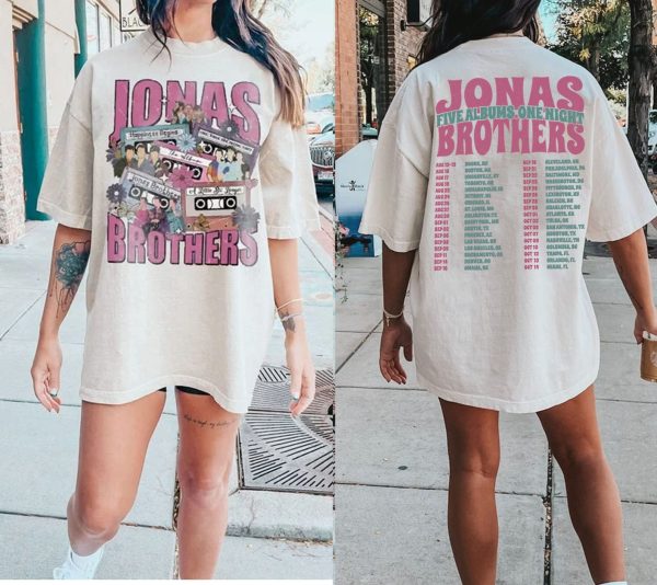 Jonas Brothers Double Sided T shirt, Jonas Brothers Tour Shirt, Concert 2023 Retro Unisex Gift, Jonas Brothers Cassette Shirt, Sweatshirt