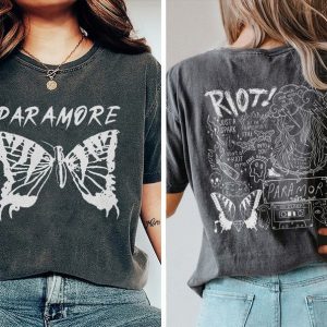 Paramore Butterfly Album T-Shirt, Paramore Tattoo Sweatshirt, Paramore 2023 Tour Merch, Music Band Concert Hoodie