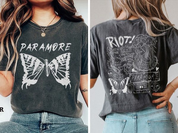 Paramore Butterfly Album T-Shirt, Paramore Tattoo Sweatshirt, Paramore 2023 Tour Merch, Music Band Concert Hoodie