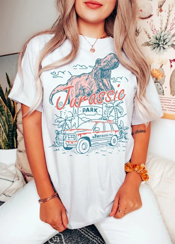 Vintage Jurassic Park Comfort Colors Shirt, Retro Jurassic Park Entrance with Tour Jeep, Jurassic Park Dinosaur T-rex Shirt, Jurassic World