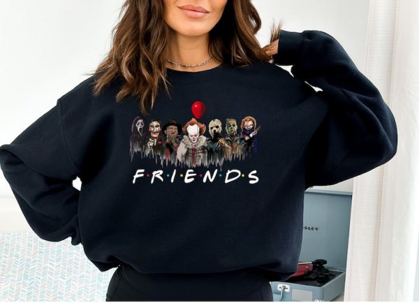 Horror Characters Friends Sweatshirt, Halloween Horror Characters Shirt, Friends Halloween Shirt, Horror Movie Characters Shirt, Halloween