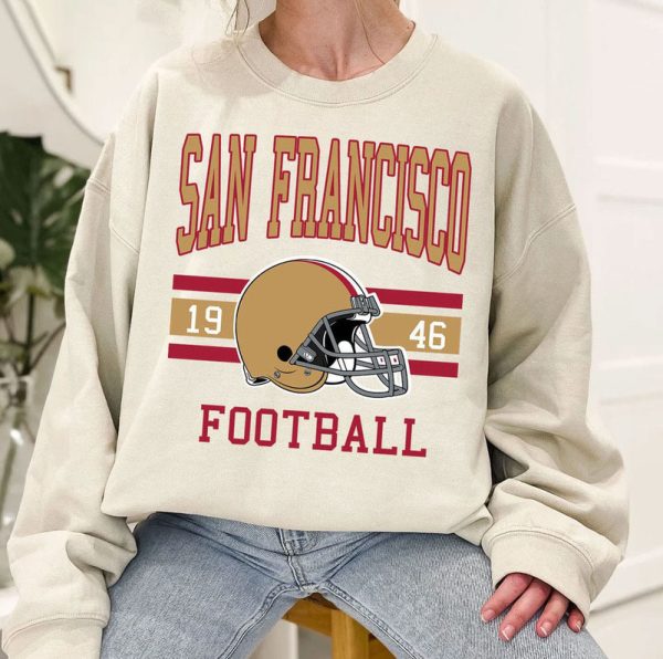 Vintage San Francisco Football Crewneck Sweatshirt, San Francisco Football Sweatshirt, San Francisco Football Gift, Niners Sweatshirt, Football Fan Gifts