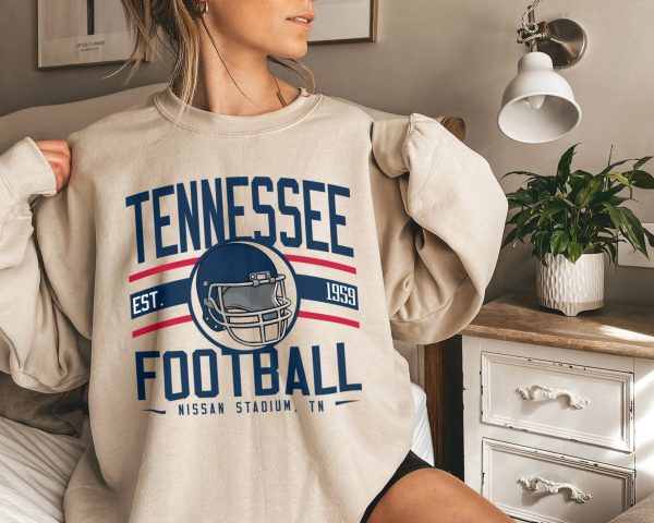 Vintage Tennessee Football Shirt, Tennessee Football Crewneck, Tennessee Sweatshirt, Sunday football, Gift For Him, American Football Shirt