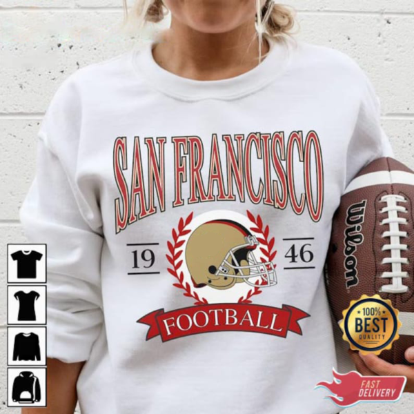 San Francisco Football Sweatshirt, Vintage Style San Francisco Football Crewneck, Football Sweatshirt, Niners Sweatshirt, Football Fan Gifts