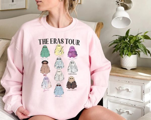 The Eras Tour Cute Ghosts Sweatshirt,Cute Ghost Tour,TS Eras Tour Shirts,Concert Shirt,Lover Merch Tee,Music Shirt,Music Fan Album TShirt