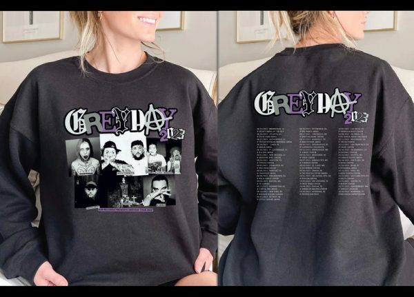 Grey Tour Day Tour 2023 Two Side Printed Hoodie,Concert Tour Shirt,Grey Tour Sweatshirt,Grey Tour 2023 Shirt,Gothic Sweatshirt