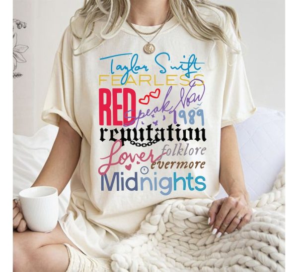 Vintage Taylor The Eras Tour 2023 Shirt, Taylor Album Logo 2023 Shirt, Swiftie Merch, Vintage The Eras Tour 2023, Midnights Concert Shirt